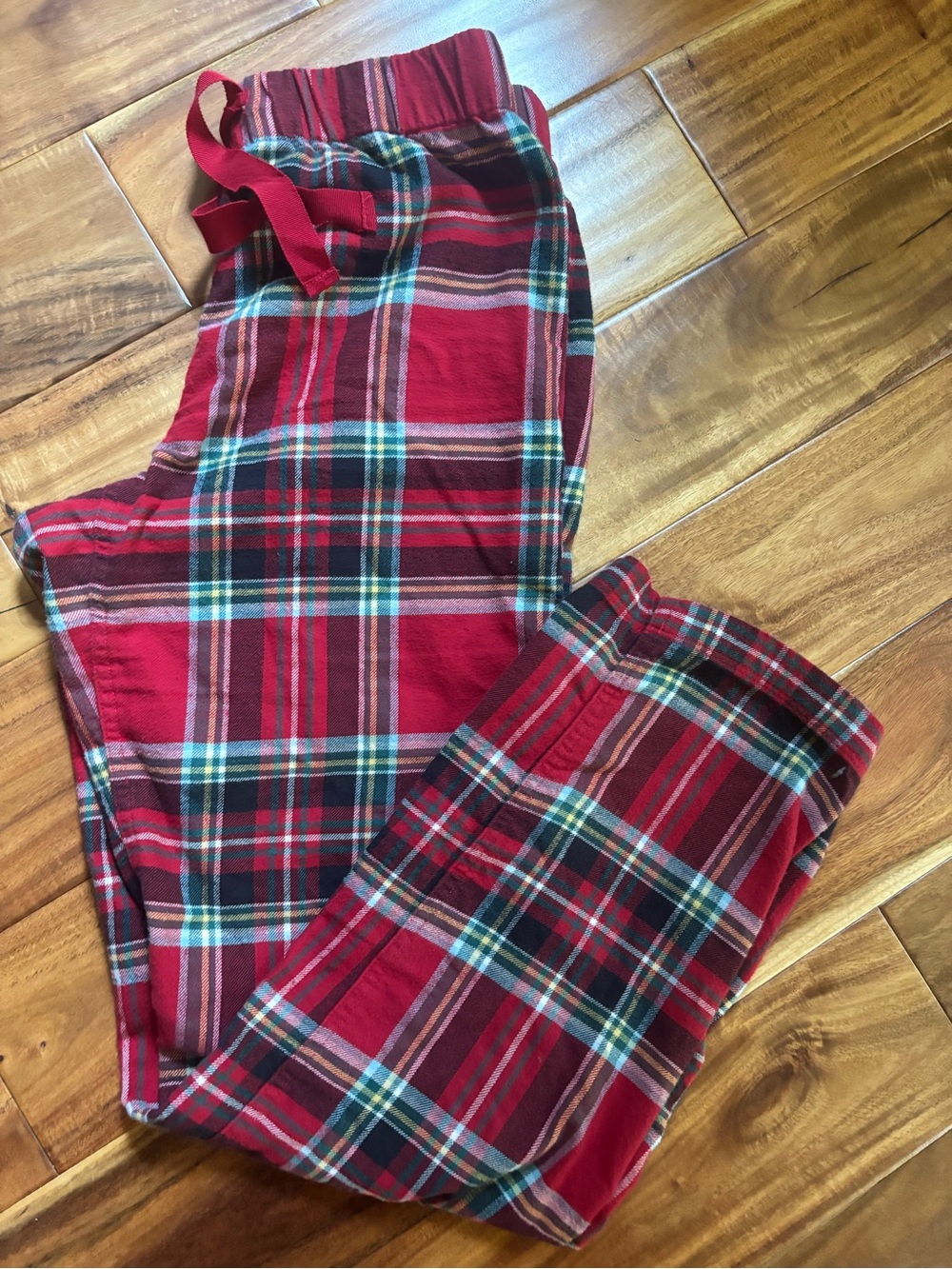 Lands’ End Cotton Rich Red Plaid PJ Pant XS